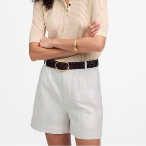 Madewell High Waist Drapey Twill Pleated Short